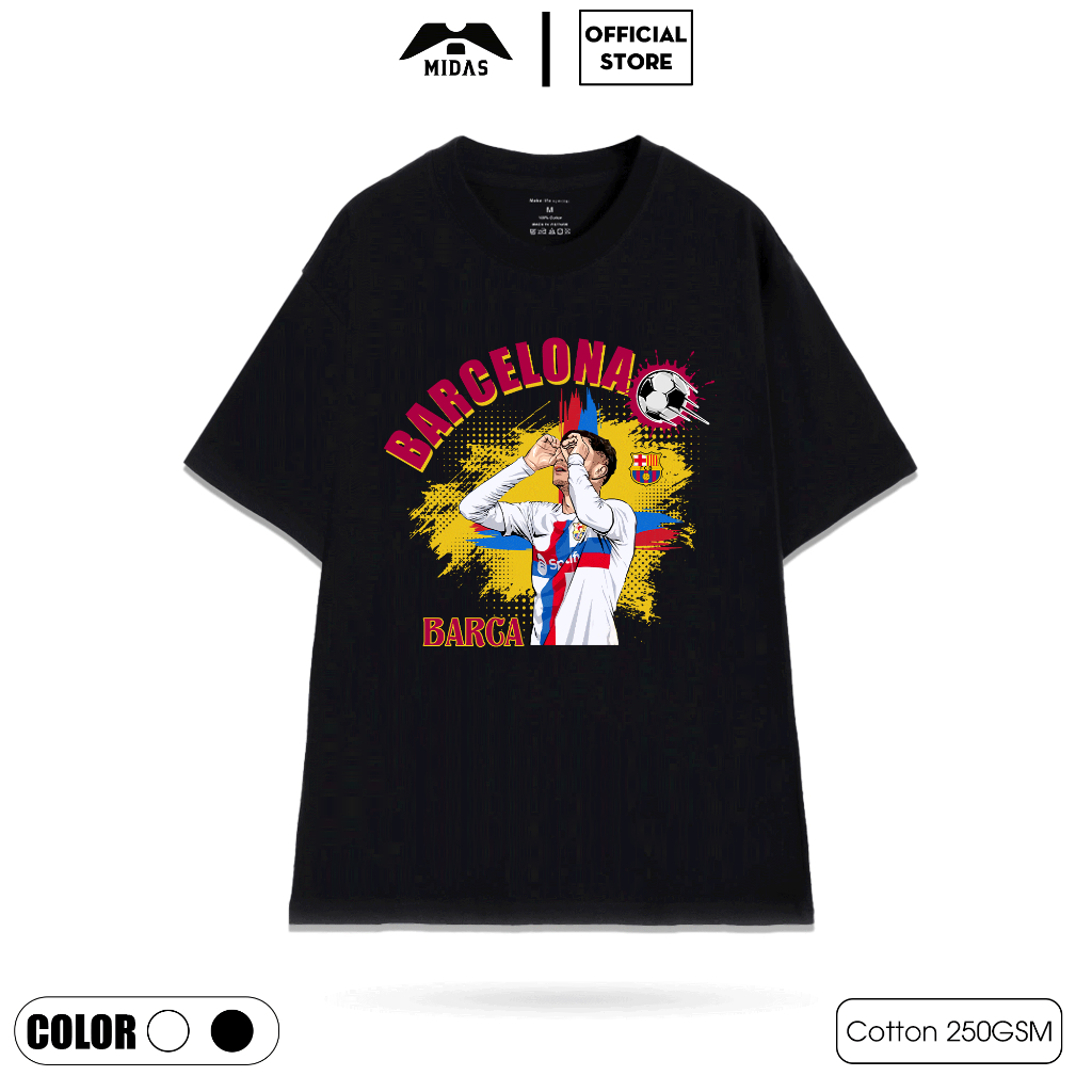 Áo Thun Barca Pedri, Áo Phông Barca Pedri Form Oversize Unisex Chất Cotton 250 GSM