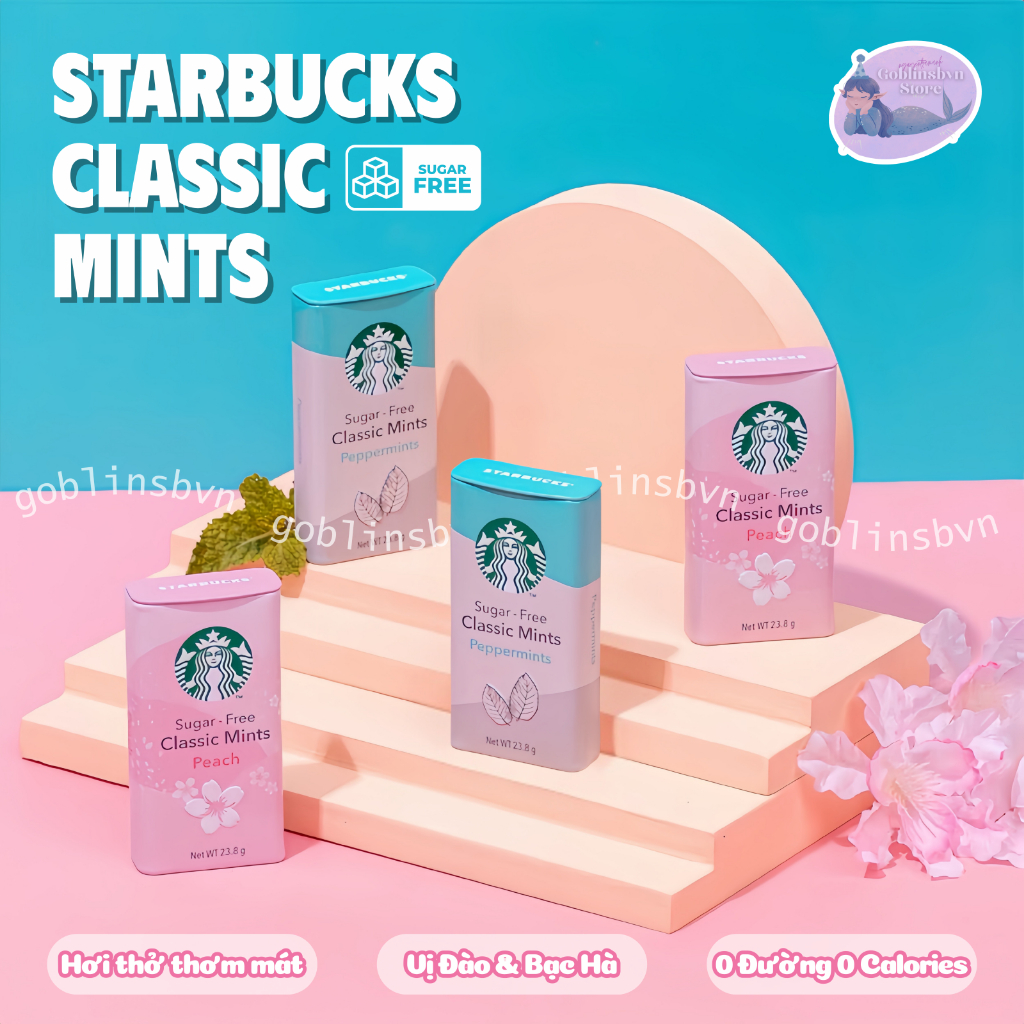   Date Mới Nhất  KẸO NGẬM THƠM MIỆNG STARBUCKS KHÔNG ĐƯỜNG SUGAR-FREE CLASSIC MINTS 