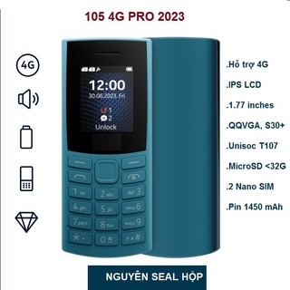  Điện thoại bàn phím Nokia 105 4G Pro Hỗ trợ 2 Sim và 2 Sóng 4G Pin 1450 mAh Trâu Và Cực Bền Full Box 