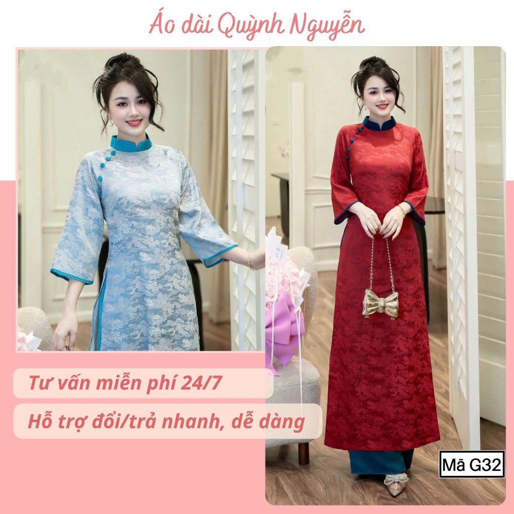 [SẴN HÀNG] Áo dài cách tân, áo dài tết 2026 gấm lâm viên dáng suông 5 màu trẻ trung hotrend mặc tết 