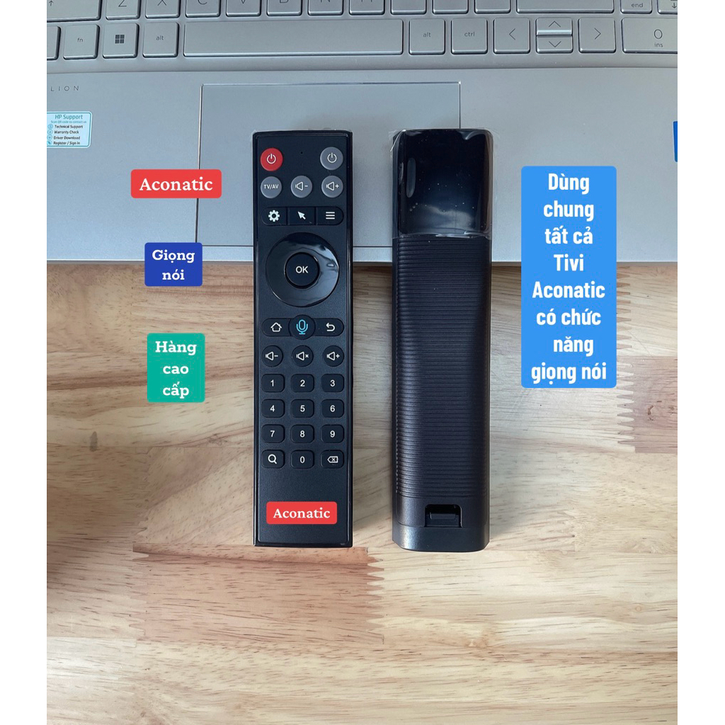 Điều khiển Tivi Aconatic giọng nói đa năng( Tivi phải có nút nguồn bật lên hình mới dùng được)