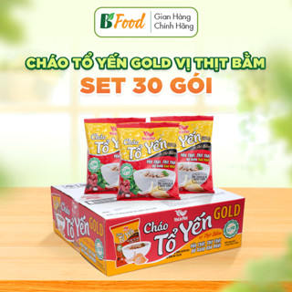  30 gói   thùng Cháo Tổ Yến Gold thịt bằm cháo gói dinh dưỡng ăn liền cho bé ông bà Yến Lộc Phát 