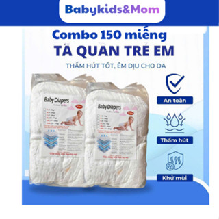   Combo 150 miếng  Bỉm Quần Baby diaper form xuông xuất Nhật Thấm Hút Tốt Đủ Size S-3XL Bỉm Mác Mới Chất Lượng Không Đổi  