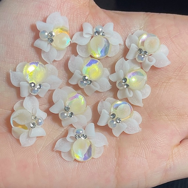 Hoa Bột -Hoa Ôm Đá Mắt Mèo Size Móng Up