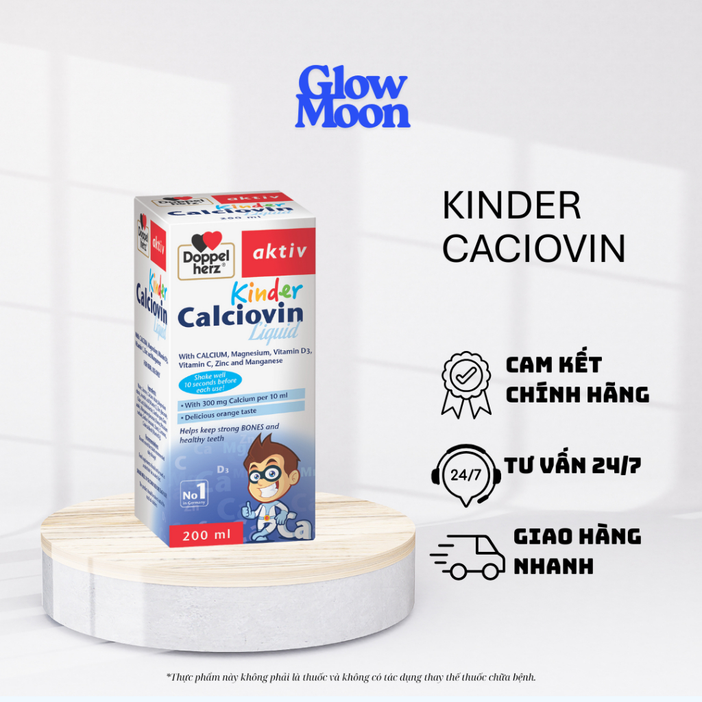 Siro canxi cho bé Doppelherz Kinder Calciovin bổ sung canxi giúp Bé tăng chiều cao, xương chắc khỏe