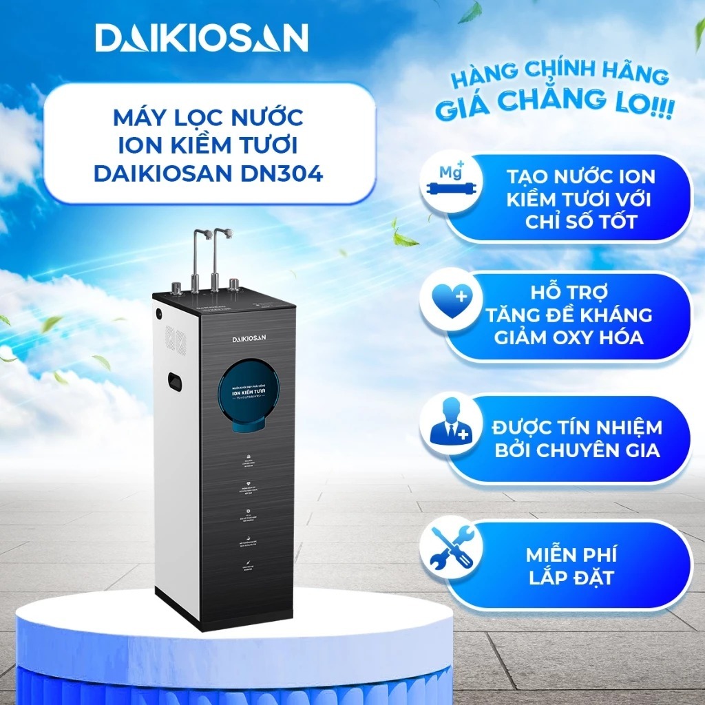 Máy Lọc Nước Ion Kiềm Tươi Magie Daikiosan DN104 DN204 DN304 Giàu Hydrogen Nóng Lạnh