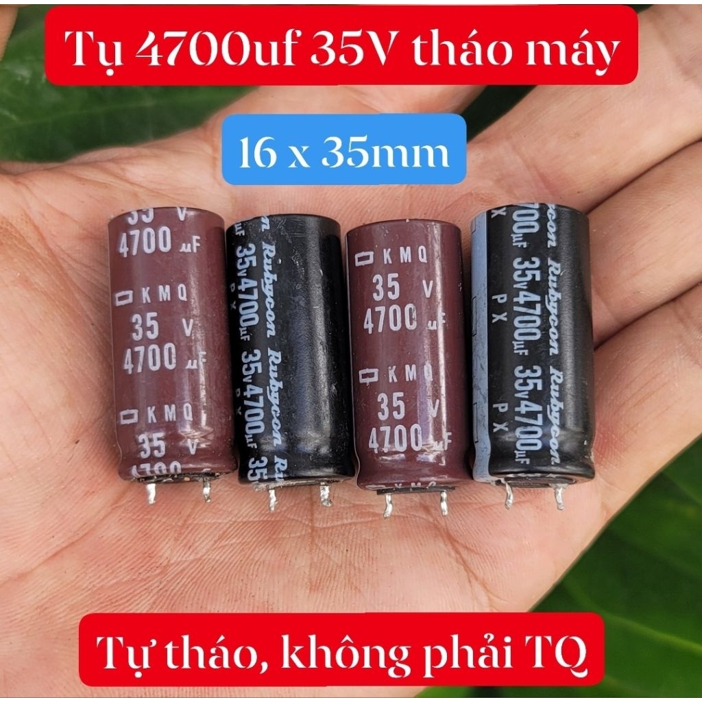 [ SET 50 ] Tụ điện 4700uf 35v tháo máy nguồn xung Nhật, tụ 4700 uf 35v  tháo máy