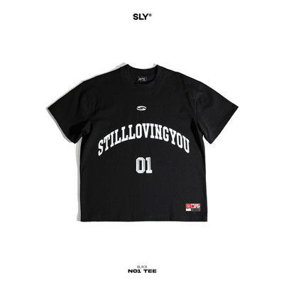 Áo thun cổ tròn SLY No 01 màu đen