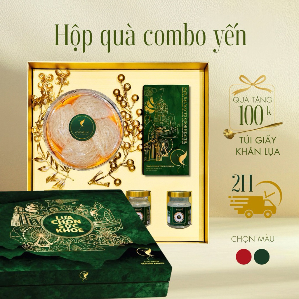 Hộp quà yến sào KHANG yến hũ KNEST 8g-12g hộp quà tặng đối tác, gia đình, người lớn tuổi