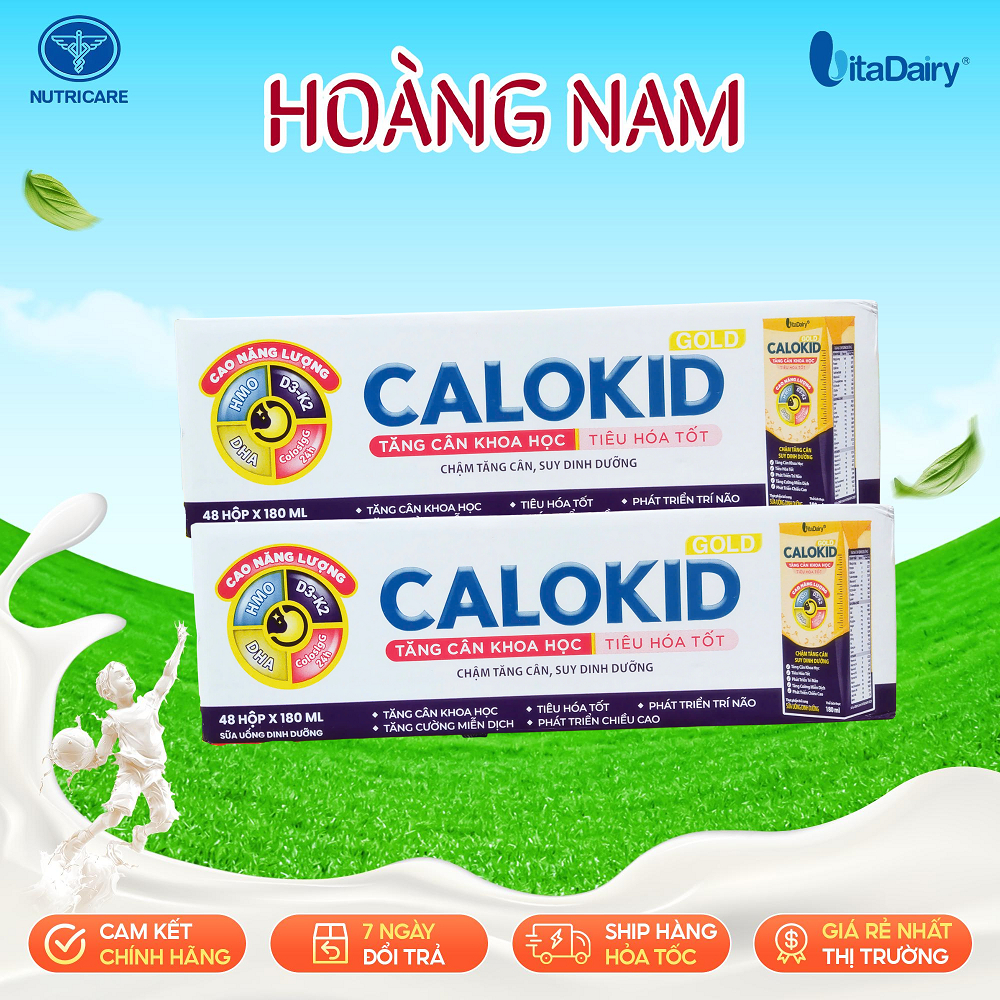 Sữa pha sẵn Calokid Gold (110, 180ml) thùng 48 hộp chính hãng Vitadairy