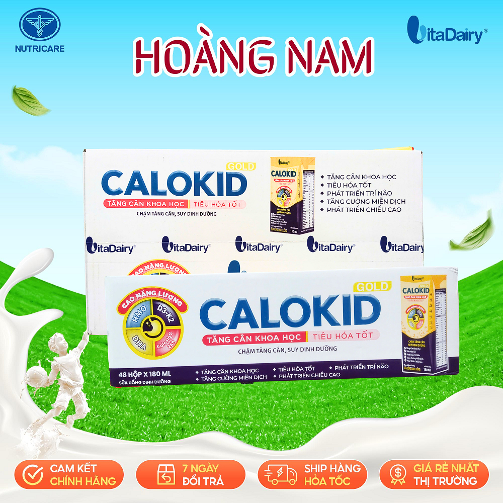 Sữa pha sẵn Calokid Gold (110, 180ml) thùng 48 hộp chính hãng Vitadairy