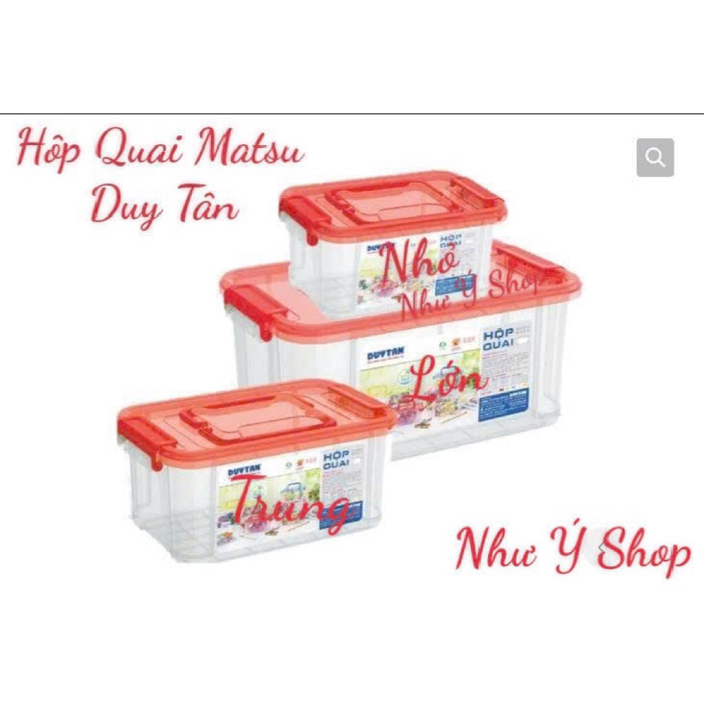 Hộp Nhựa Đựng Đồ Matsu DUY TÂN Có Quai Xách (Size Nhỏ/Trung/Lớn) - Thùng Nhựa Trong Suốt Chứa Đồ Đa 