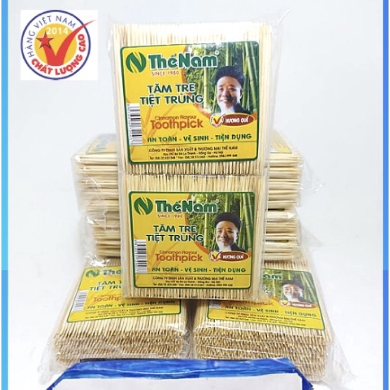 [Top Value] Lốc 10 túi Tăm tre Thế Nam VIP - Loại đầu Nhọn or Bằng