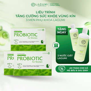  Liệu trình 1 tháng - Combo 3 Hộp Viên Uống Men Vi Sinh Phụ Khoa LAGUMI hỗ trợ Giảm Ngứa Khí Hư An Toàn Cho Cả Mẹ Bầu 