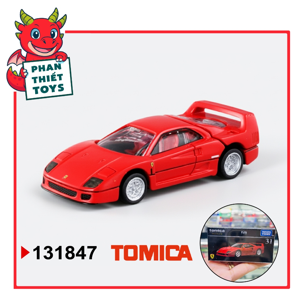 Mô hình xe Ferrari F40 Rossa corsa mở được nắp máy tỉ lệ 1:64 Premium Tomica 131847