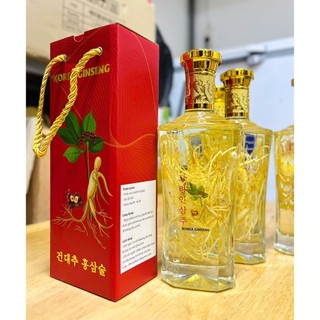 Rượu Sâm Ngâm Từ Cốt Rễ Sâm Tươi Hàn Quốc, Kèm Thêm Rễ Chai 500ml - Sức Khoẻ Vàng Cho Quý Ông - Quà Biếu Tặng Ý Nghĩa