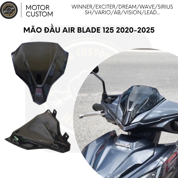 Mão Đầu Air Blade AB125,150, AB 2020–2025 Màu Đen Khói
