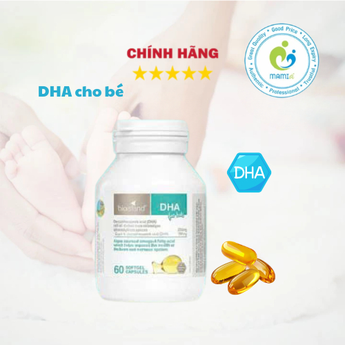 DHA (60v) cho bé, trẻ sơ sinh và phụ nữ mang thai Bioisland DHA For Kids, Úc