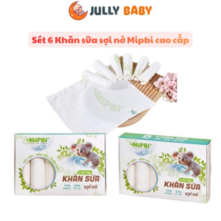  Sét 6 Khăn sữa sợi nở Mipbi cao cấp dày dặn mềm mịn thấm hút tốt an toàn cho bé 