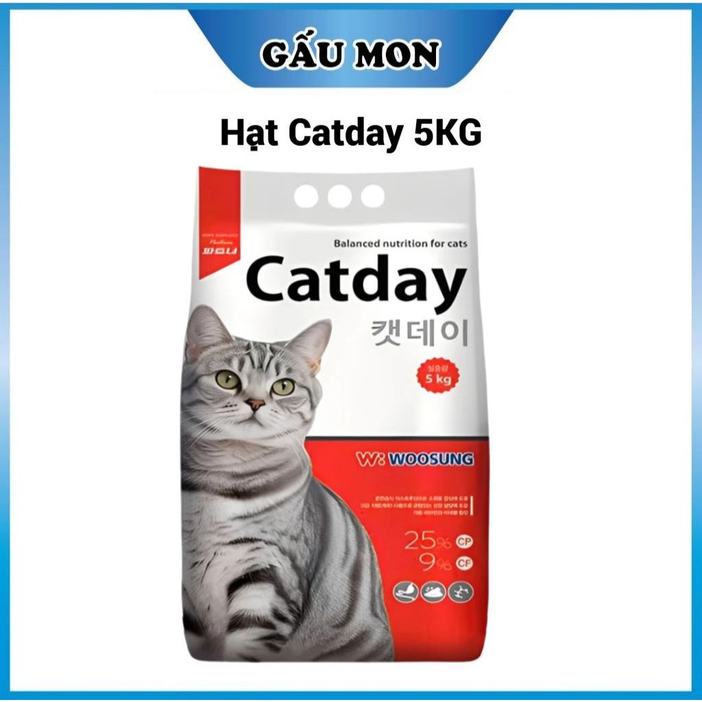 [Túi 5kg] Thức ăn hạt cho mèo CATDAY, hạt CATDAY cho mèo hỗ trợ tiết niệu, tăng đề kháng