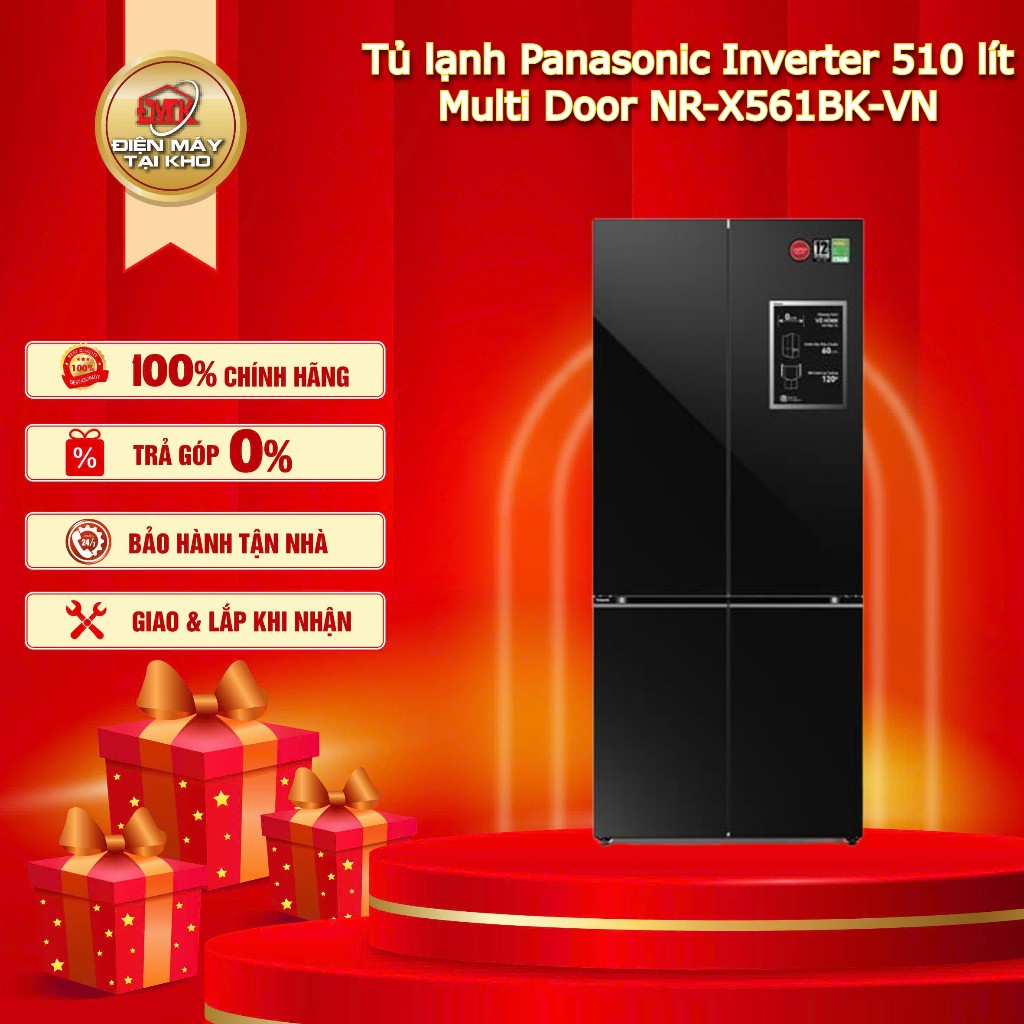 Tủ Lạnh Panasonic Inverter 510 L Multi Door NR X561BK VN – 4 Cánh Âm Tường – Làm Đá Tự Động