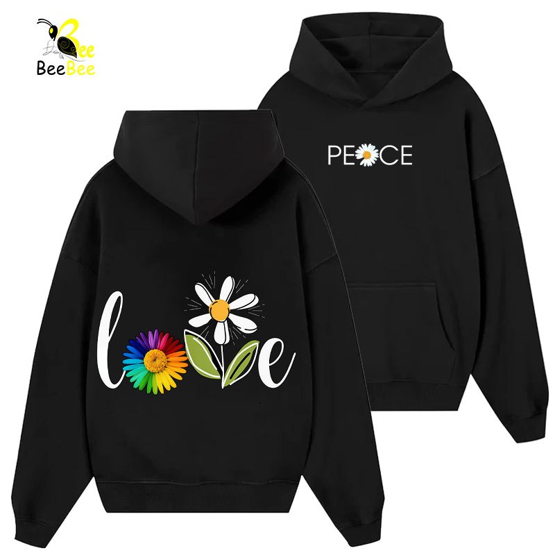 Áo HOODIE BEEBEE01 hoa cúc GDRAGON Áo nỉ Cam Chịu Ai Làm Gì Cũng Chịu Unisex Cổ Tròn-HD08