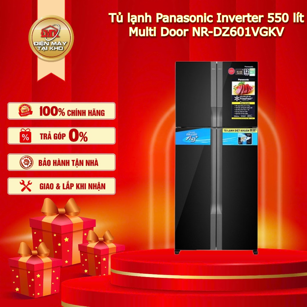 Tủ lạnh Panasonic Inverter 550 lít NR DZ601VGKV – 4 Cánh Kiểu Multi Door – Ngăn Đá Trên – Cấp Đông M