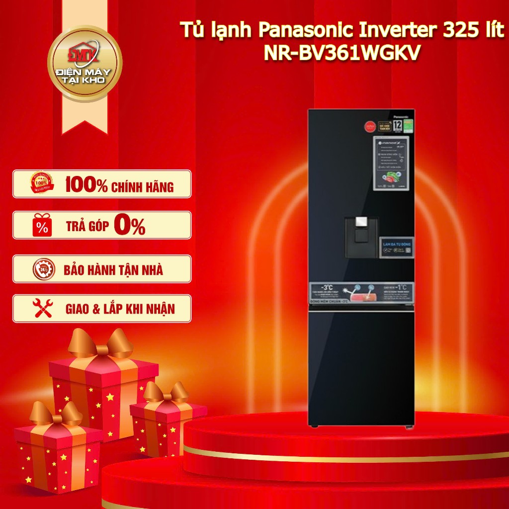 Tủ Lạnh Panasonic Inverter 325 Lít NR BV361WGKV – 2 Cánh Ngăn Đá Dưới – Ngăn Đông Mềm -3°C