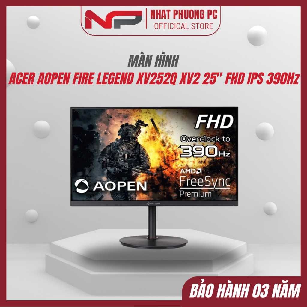 Màn hình phẳng ACER AOPEN FIRE LEGEND XV252Q XV2 25'' FHD IPS 390Hz 1ms Chuyên Game