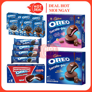   ĐỦ VỊ  Bánh OREO Socola Pie Cadbury Vị Dâu Chocolate Vani Việt Quất 