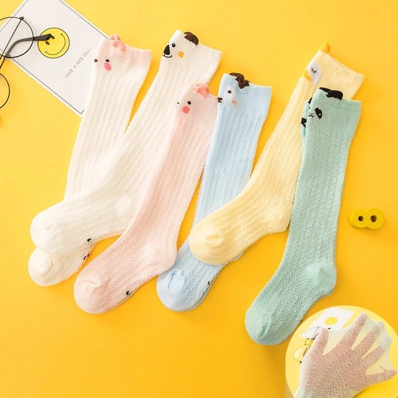 Set 3 Đôi Tất Lưới Mùa Hè Cao Cổ Đến Gối Cho Bé 0-3 Tuổi T84, T842 Phù Hợp 4 Mùa