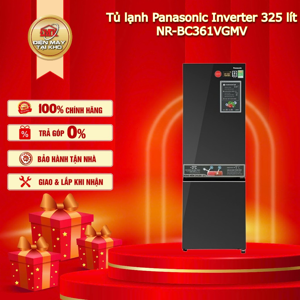 Tủ Lạnh Panasonic Inverter 325 Lít NR BC361VGMV – Ngăn Đá Dưới – Tiết Kiệm Điện – Công Nghệ Nanoe X