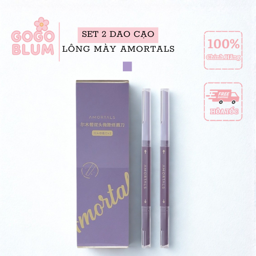 [AMORTALS] Bộ 2 Dao Cạo Lông Mày AMORTALS Hai Đầu Tiện Dụng Dao cạo lông mày tỉa lông mày tiện lợi