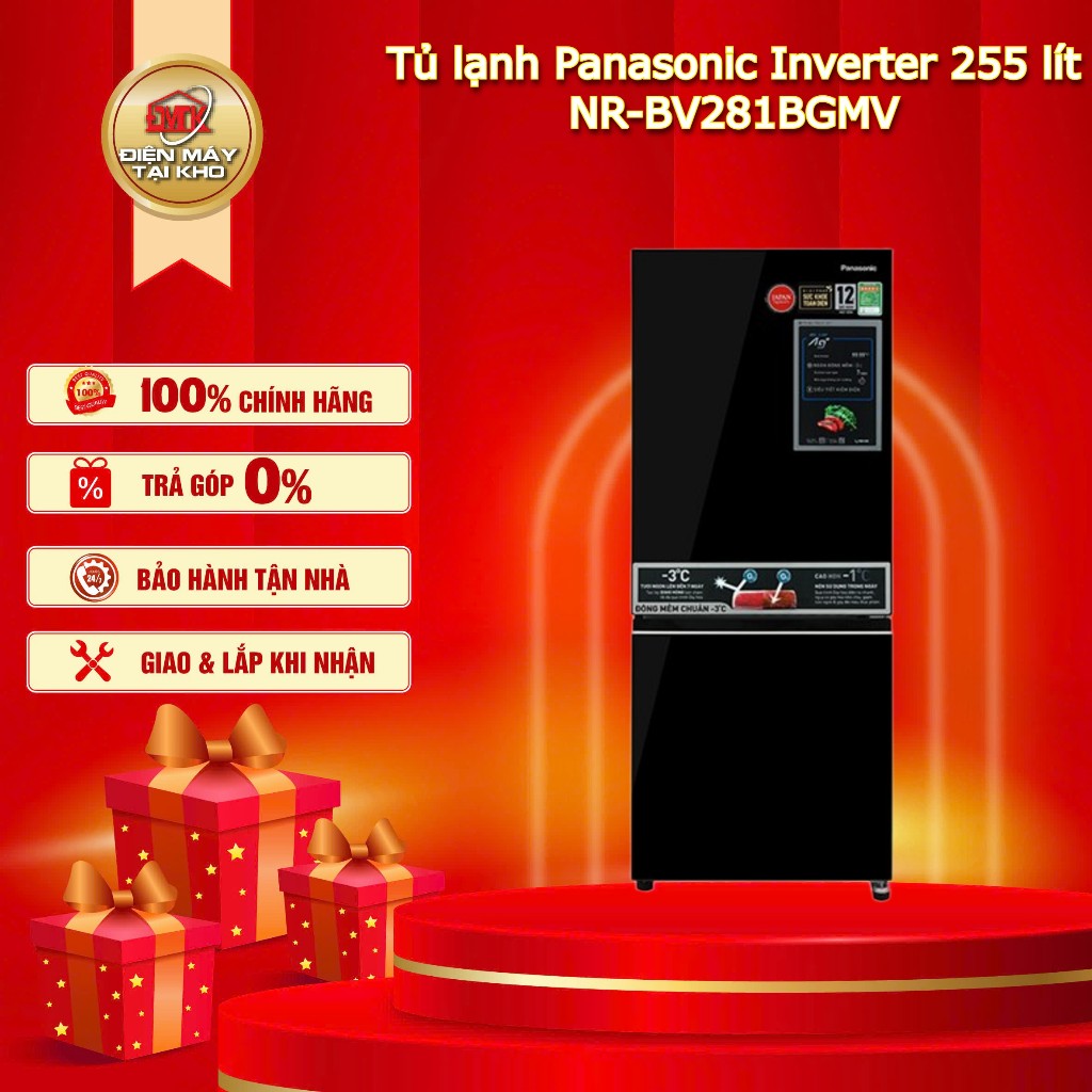 Tủ Lạnh Panasonic Inverter 255 Lít NR BV281BGMV – Ngăn Đá Dưới 2 Cánh – Prime Fresh Diệt Khuẩn