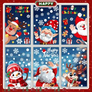  Decal Dán Kính Trang Trí NOEL 2025 - Hít Tĩnh Điện Không Keo Nhiều Mẫu Ông Già Noel Cây Thông | HAPPY DECOR 