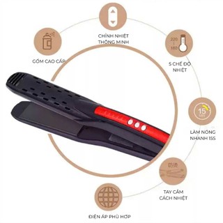Máy Duỗi đỏ đen - máy duỗi tóc siêu mượt - máy là tóc thẳng
