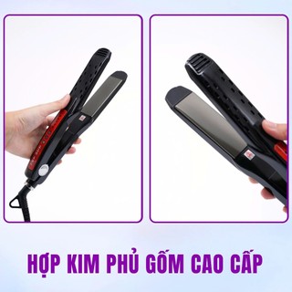 Máy Duỗi đỏ đen - máy duỗi tóc siêu mượt - máy là tóc thẳng
