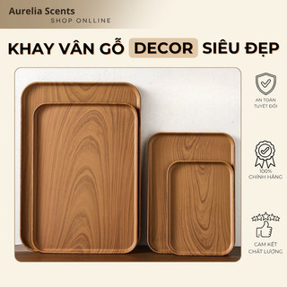  Khay nhựa giả vân gỗ chữ nhật decor quán khay úp cốc vân gỗ trang trí phù hợp quán Cafe Aurelia Scents 
