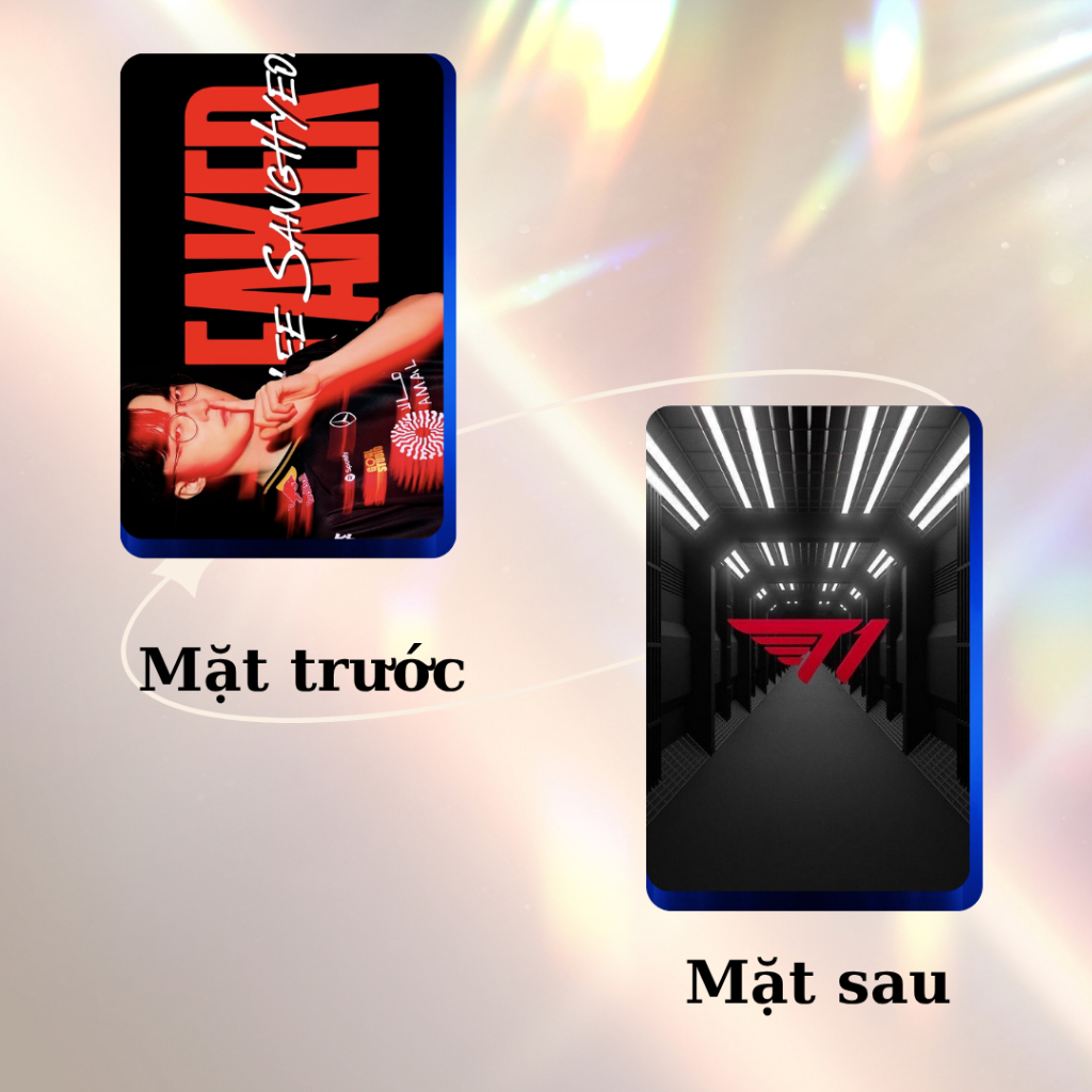Card bo góc Faker T1 Liên minh huyền thoại in 2 mặt cán bóng