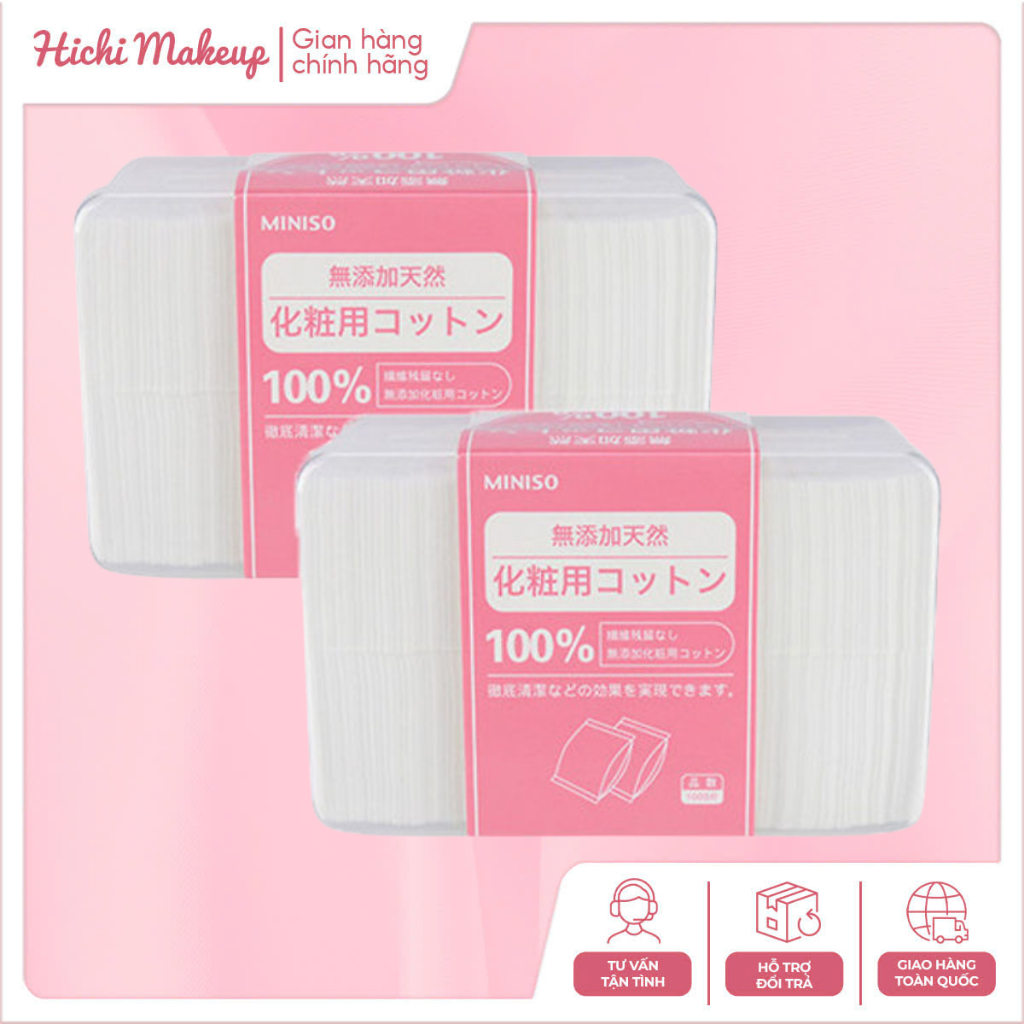 Bông Tẩy Trang Miniso 1000 Miếng – Mềm Mịn, Dai, Không Xơ, Làm Sạch Dịu Nhẹ - BTT 03