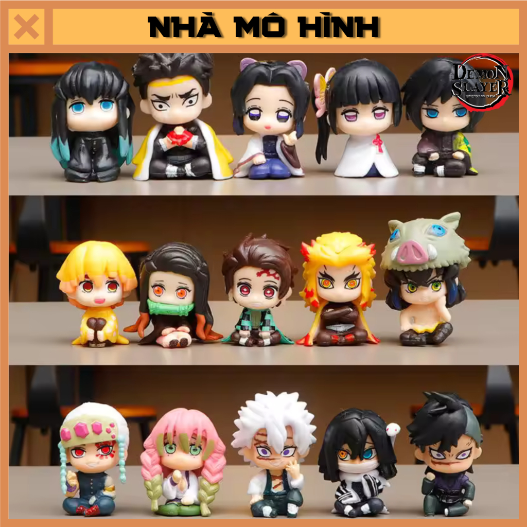 [RANDOM] Mô hình 15 nhân vật Kimetsu No Yaiba Tanjiro Nezuko Zenitsu Inosuke Shinobu Giyuu Rengoku