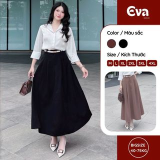   Tặng kèm đai  Chân váy dài dáng xoè xếp ly bồng bềnh công sở thanh lịch 2 dáng có túi 2 bên EVA BIGSIZE CV07 
