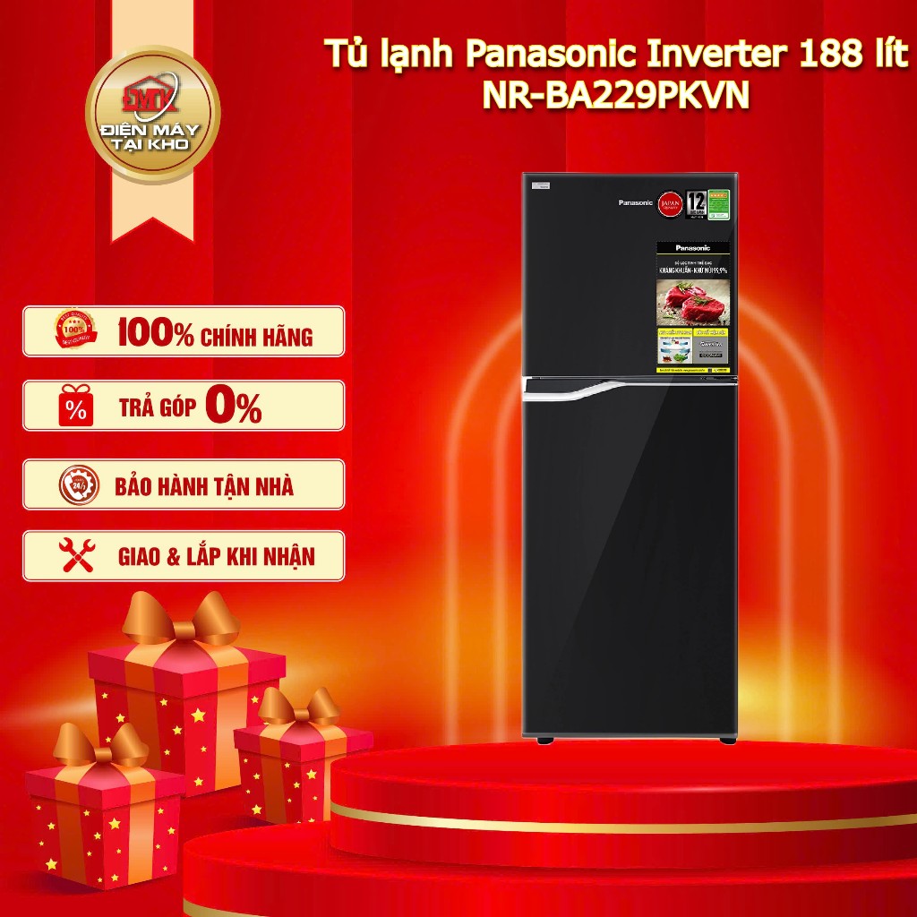 Tủ Lạnh Panasonic NR BA229PKVN 188 Lít – Inverter + Econavi – Kháng Khuẩn Ag Clean – 2 Cánh Ngăn Đá