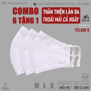  Khẩu trang vải cotton êm tai thoáng khí khẩu trang 2 lớp màu trắng Azumikichi giặt lại được - A2 
