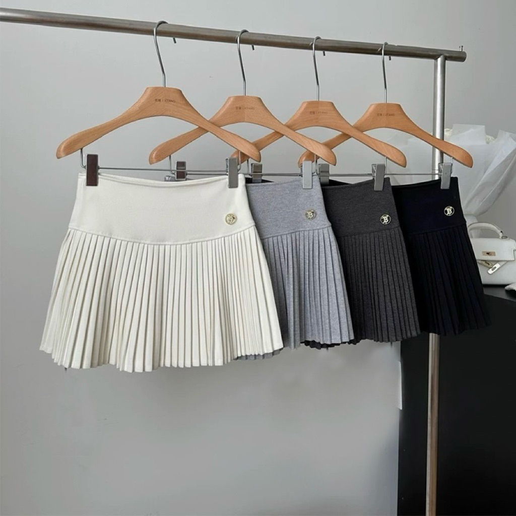 [ HÀNG CHUẨN ] Chân Váy Dạ Tag chữ B xếp ly có lót trong chất QCL1