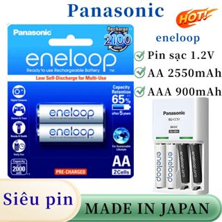Panasonic 100% MADE IN JAPAN  Pin sạc eneloop Pro 1.2V NiMH AA 2550mAh AAA 900mAh bộ sạc BQ-CC51