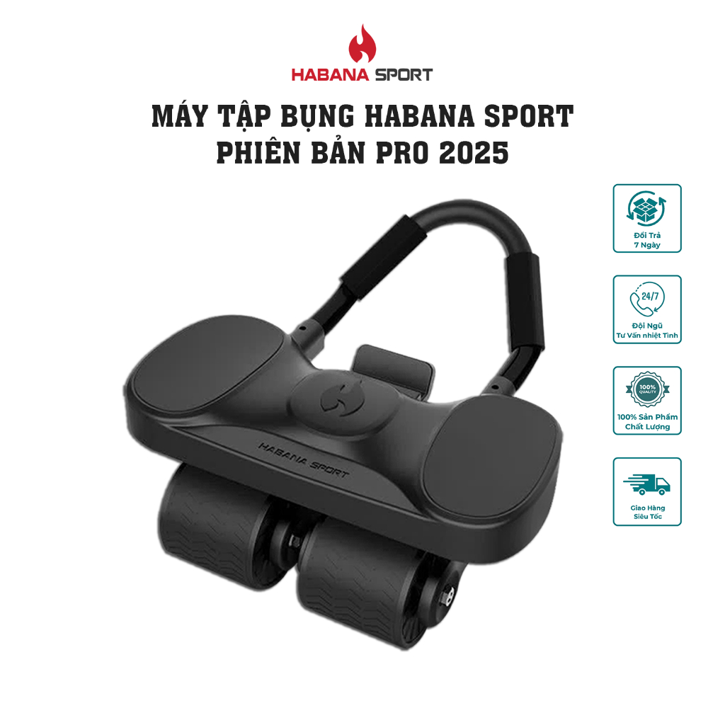 Máy Tập Bụng 4 Bánh Trợ Lực 2025 [CHÍNH HÃNG HABANA SPORT]