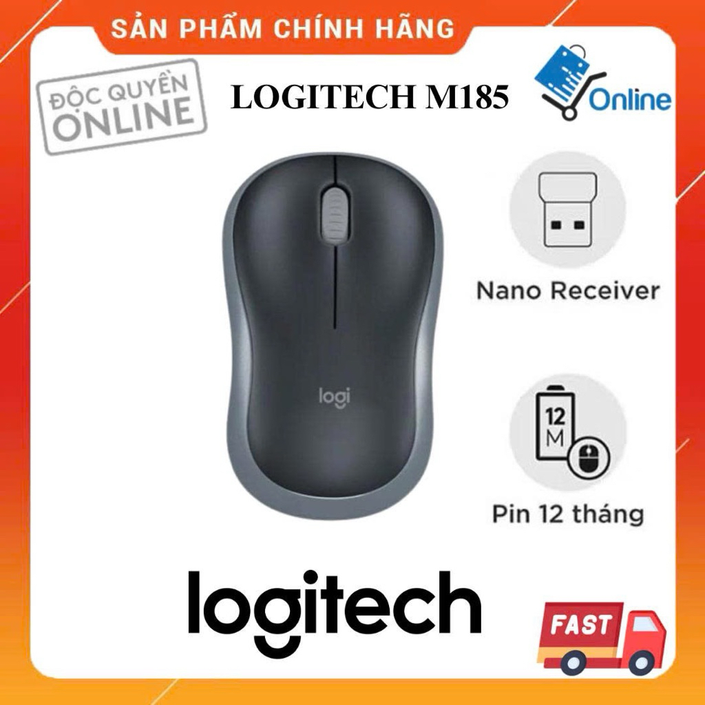 Chuột Logitech Wireless M185 1 USB Chính hãng