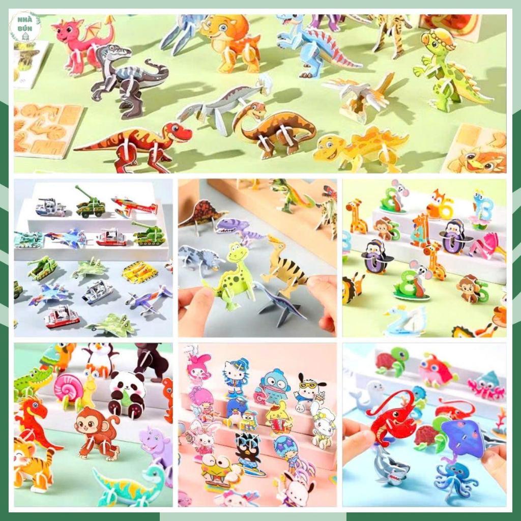 Combo 200 Hình Khác Nhau, Bộ Ghép Hình 3D Động Vật, Khủng Long, Sinh Vật Biển, Giúp Phát Triển Tư Du