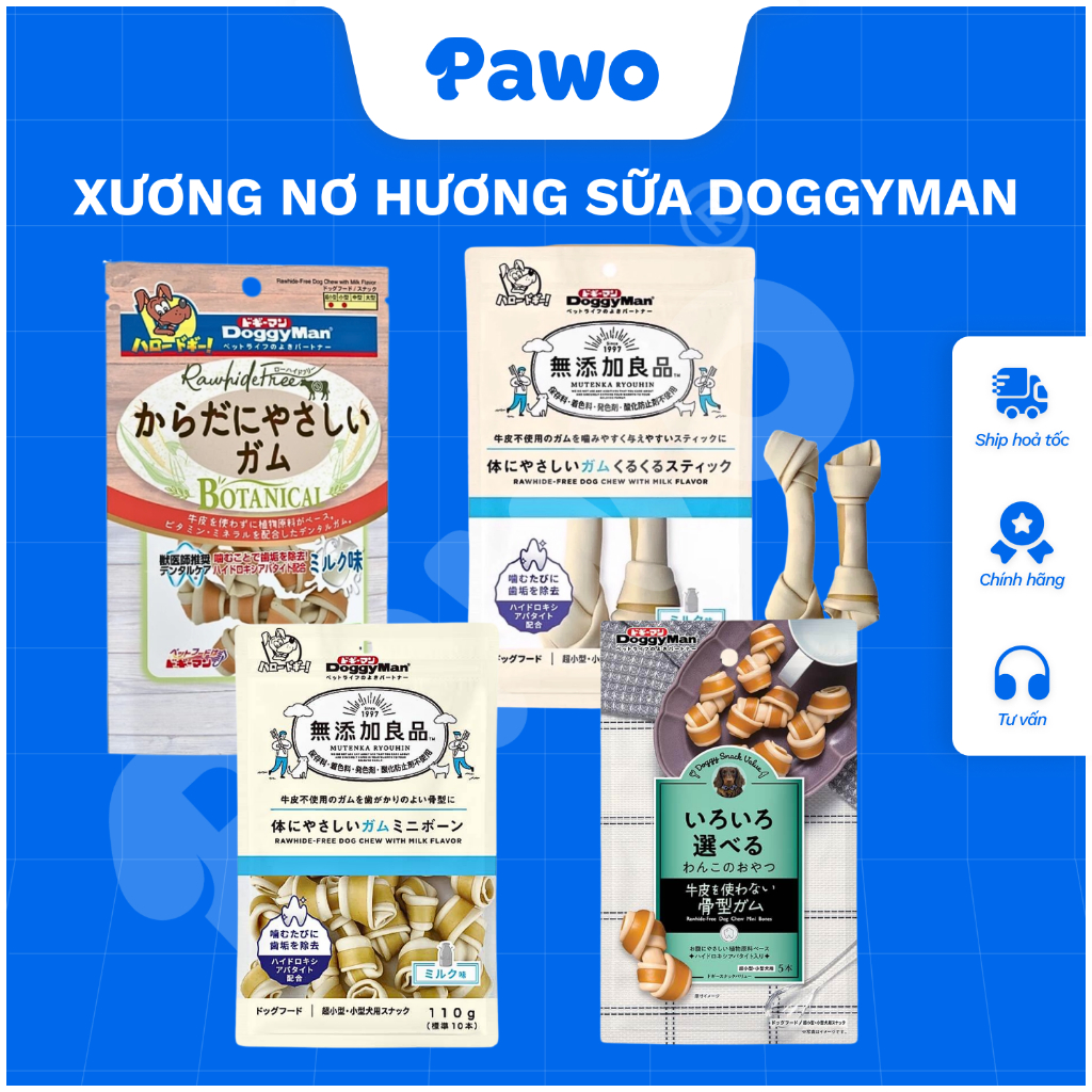 Xương nơ hương sữa DoggyMan PAWO